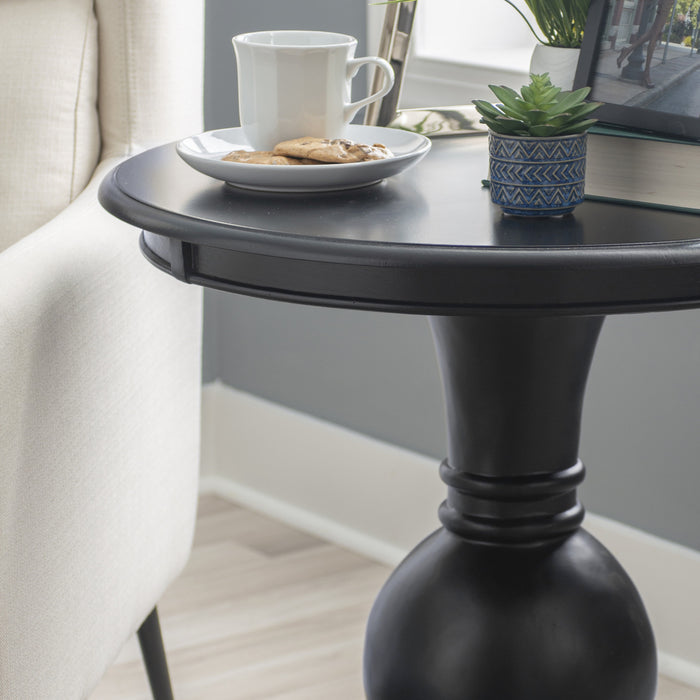 Adeline Round Accent Table - Black