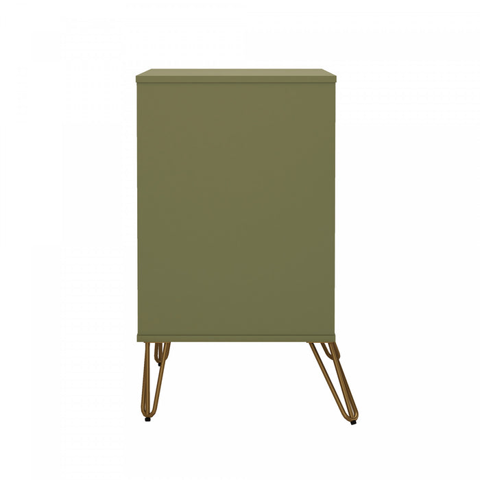 Avira Mid-Century Modern 35\" Dresser in Olive Green (3-Drawer)