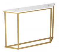 44” Modern Console Table - Marble With Gold Finish 