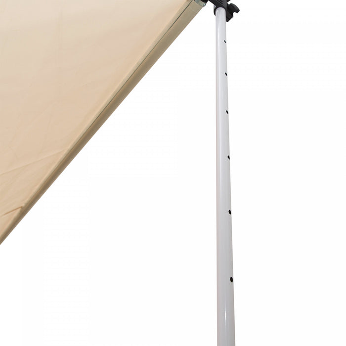 Outsunny 10x5ft Manual Retractable Awning, Patio Sun Shade Canopy Shelter With 5.6-9.2ft Support Pole, Water Resistant Uv Protector, For Window, Door, Porch, Deck, Beige