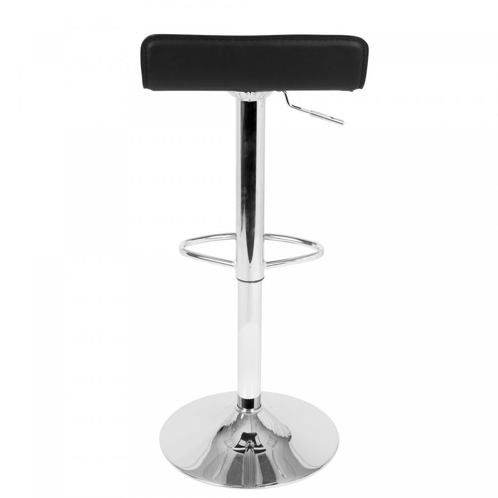 LumiSource Ale Black Fabric Contemporary Adjustable Height Barstool with Swivel - Set of 2