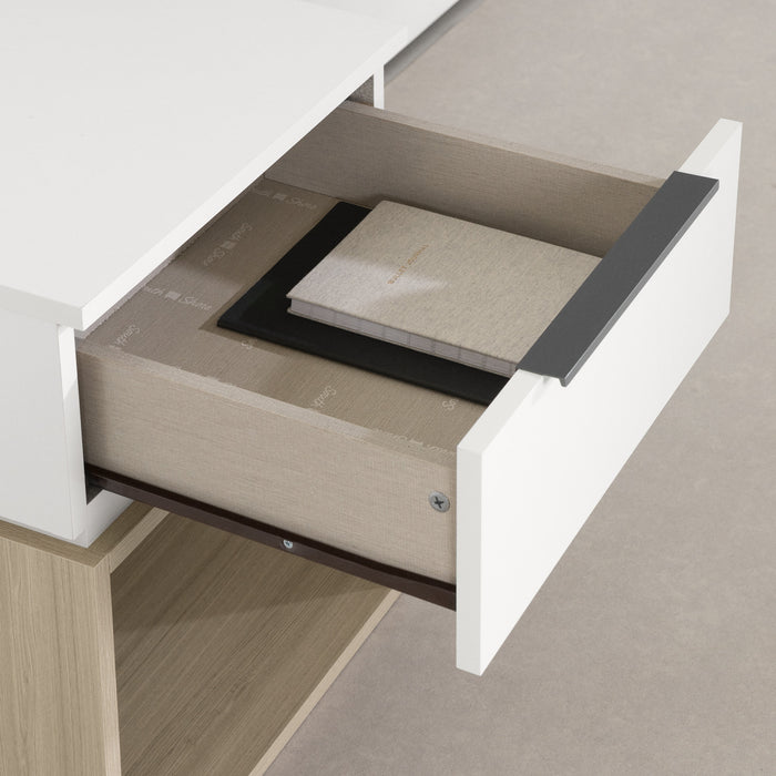 Hourra 1-Drawer Nightstand - Soft Elm White