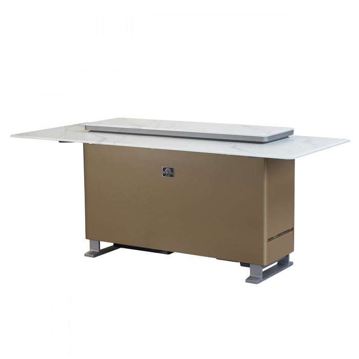 Forno Elevato Smart Bar Table in White, 5.3 cu.ft fridge and freezer-FBTFR7037-72WHT 