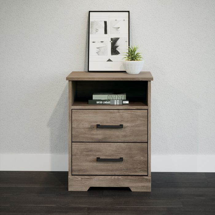 Prepac Rustic Ridge Farmhouse 2-Drawer Nightstand - Brown