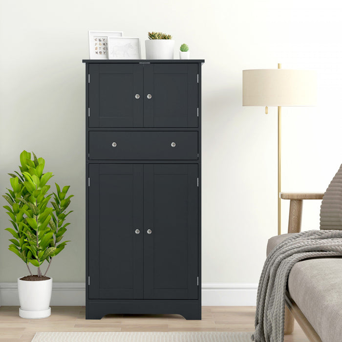 HOMCOM 50.5\" Kitchen Pantry Storage Cabinet with Doors and Adjustable Shelf