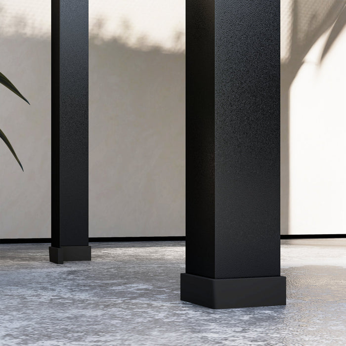 Outsunny Raised Garden Bed Planter with PE Greenhouse Cover, Black