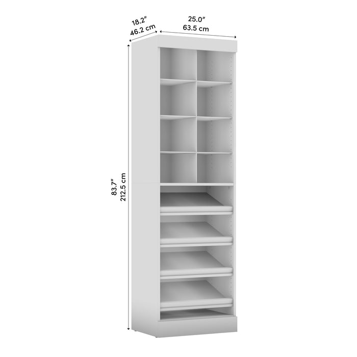 Bestar Pur 25 W Closet Shoe Organizer - Bark Grey