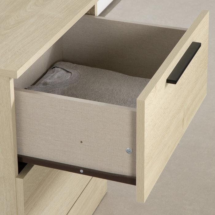 Step One Essential 2-drawer Nightstand - Bleached Oak 