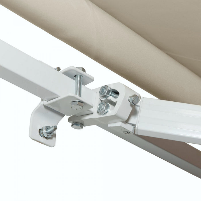 Outsunny 12' X 8' Retractable Awning Patio Awnings Sun Shade Shelter Cream