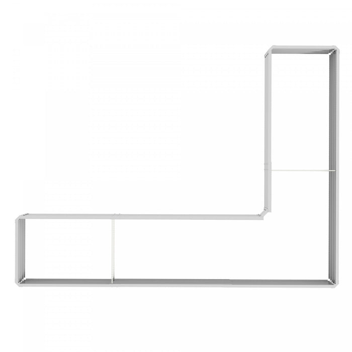 Outsunny L-shaped Raised Garden Bed, 82\" X 109\" X 12\" Galvanized Steel Planter Box With Multi-reinforced Rods For Vegetables, Flowers And Herbs, Silver