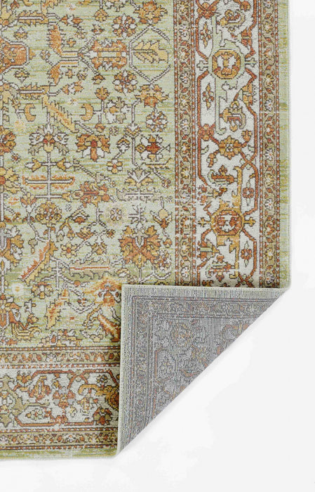 Hailey Traditional 6'7\" x 9'6\" Area Rug in Green Indoor Area Rug