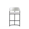 Augusta Modern Metal Upholstered Barstool in White | Tabouret de bar moderne Augusta en metal et tissu, coloris blanc