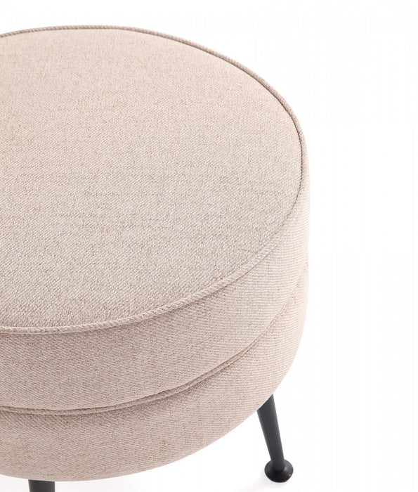Bailey Mid-Century Modern Upholstered Accent Ottoman in Wheat