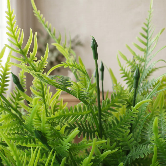 HOMCOM Artificial Boston Ferns UV-Resistant , 23.6\" Fake Plants, Green