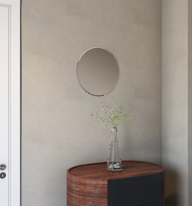 Lathe 18 Inch Frameless Round Mirror In Chrome