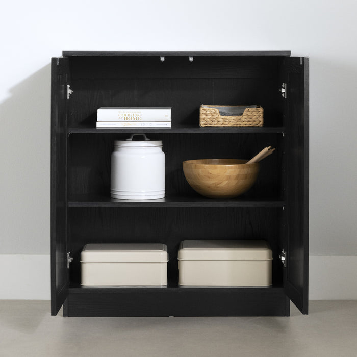 Arum 2-door Accent Cabinet With Shelves - Black Oak 