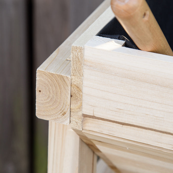 Outsunny 43\" X 24\" Raised Garden Bed, Wooden Elevated Planter Box With Non-woven Fabric For Vegetable, Flower, Herb In Patio, Backyard And Balcony, Natural