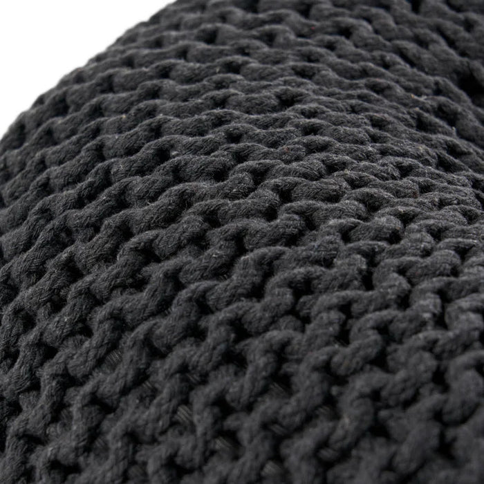 Murphy Upholstered Pouf,100% Cotton - Black