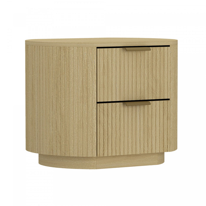 Olivia Manhattan Modern 27\" Nightstand in Natural Oak (2-Drawer) - Set of 2