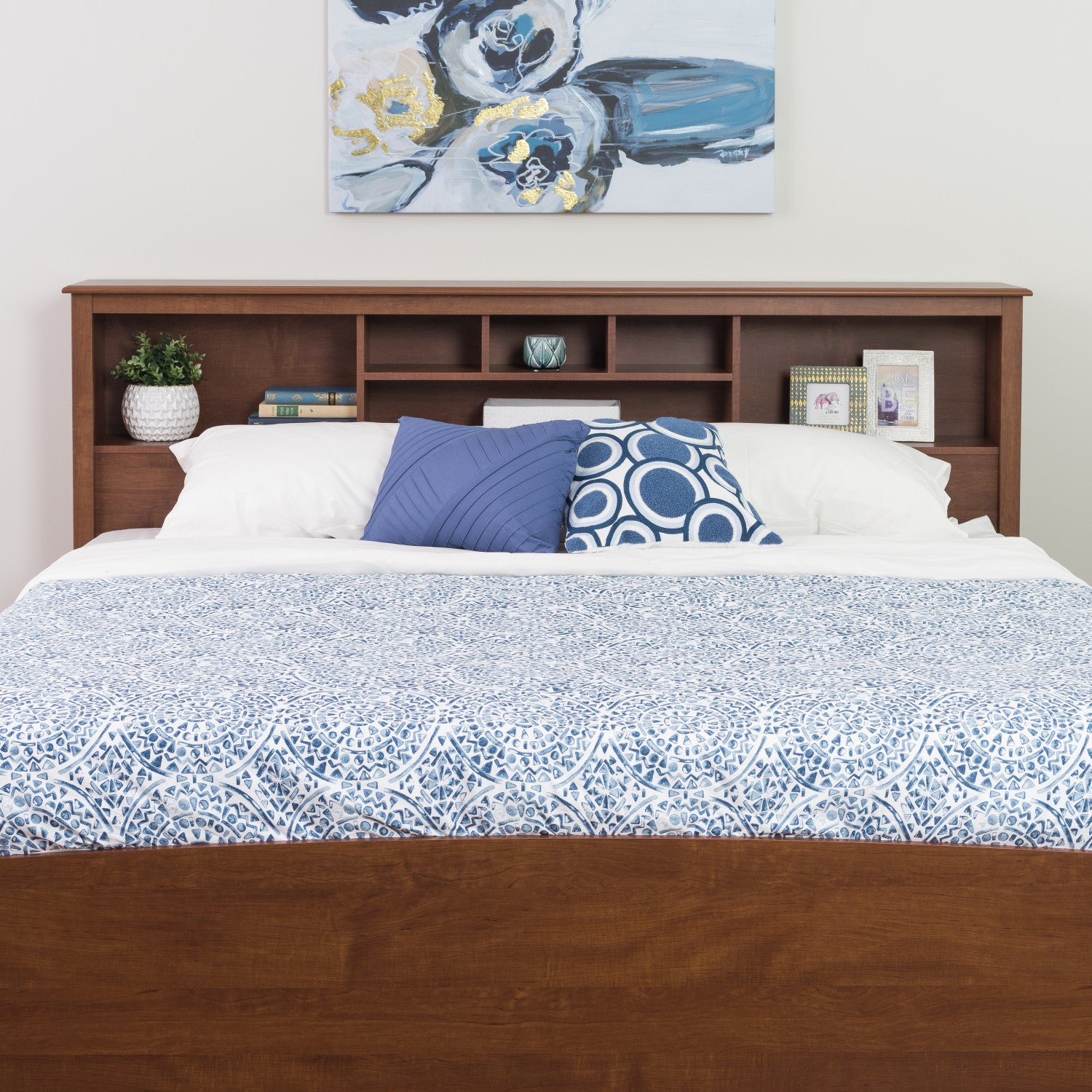 King Bookcase Headboard Cherry