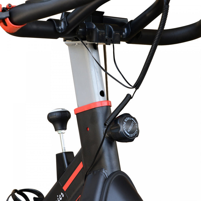 Soozier Upright Stationary Exercise Bike Indoor Cardio Workout Training Bicycle W/ Adjustable Resistance Lcd Monitor Phone Holder Black
