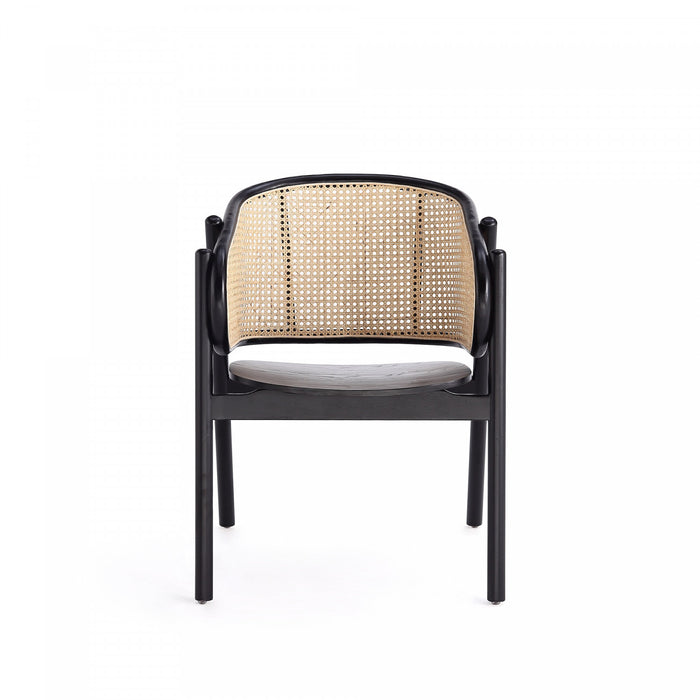 Versailles Industry Chic Wood Accent Armchair in Black and Natural - Set of 2