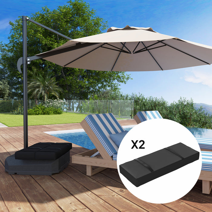 Outsunny 2PCS Umbrella Base Weight Bag, Umbrella Stand Weights, Black