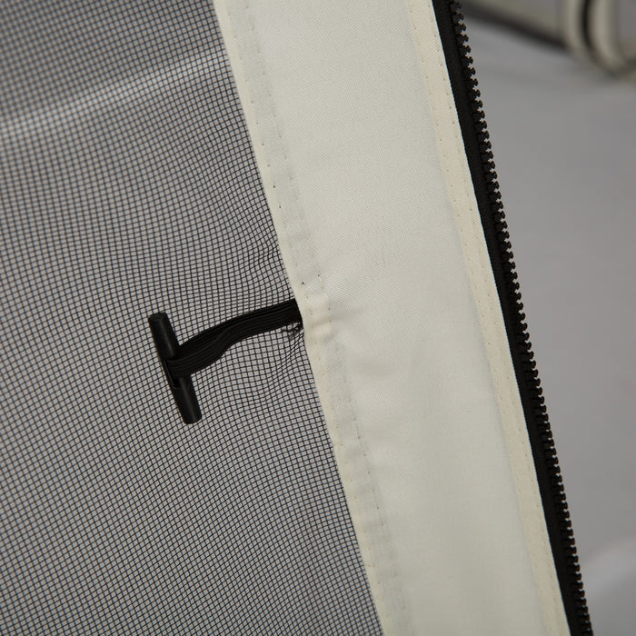 Outsunny Replacement Mosquito Netting For Gazebo 10' X 10' Black Screen Walls For Canopy With Zippers For Parties And Outdoor Activities, Cream White