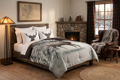 3-Piece King Size Deer Comforter Set | Ensemble de Douillette Chevreuil 3 Morceaux pour Tres Grand Lit (King)