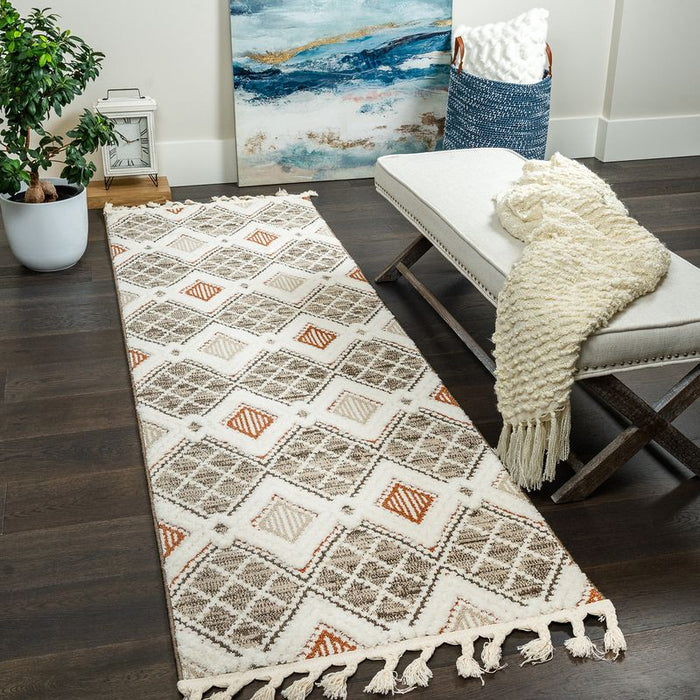 Quinto Twinkle Orange Shag Area Rug - 2'7\" x 8'