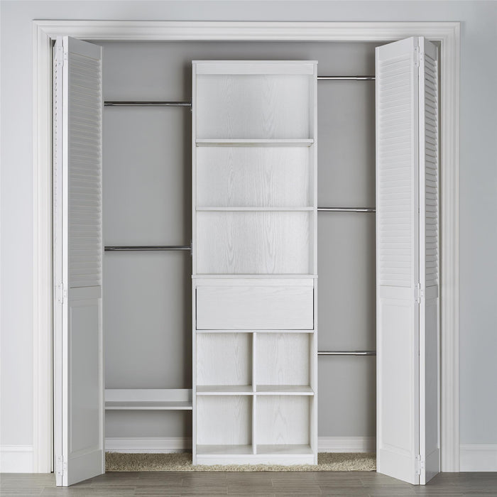 Little Seeds Grow with Me Adjustable Kids Closet Organizer System - White