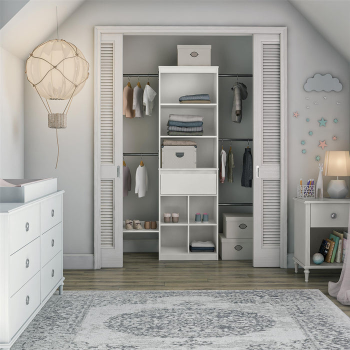 Little Seeds Grow with Me Adjustable Kids Closet Organizer System - White