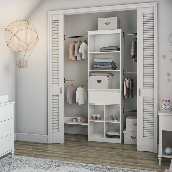 Little Seeds Grow with Me Adjustable Kids Closet Organizer System - White
