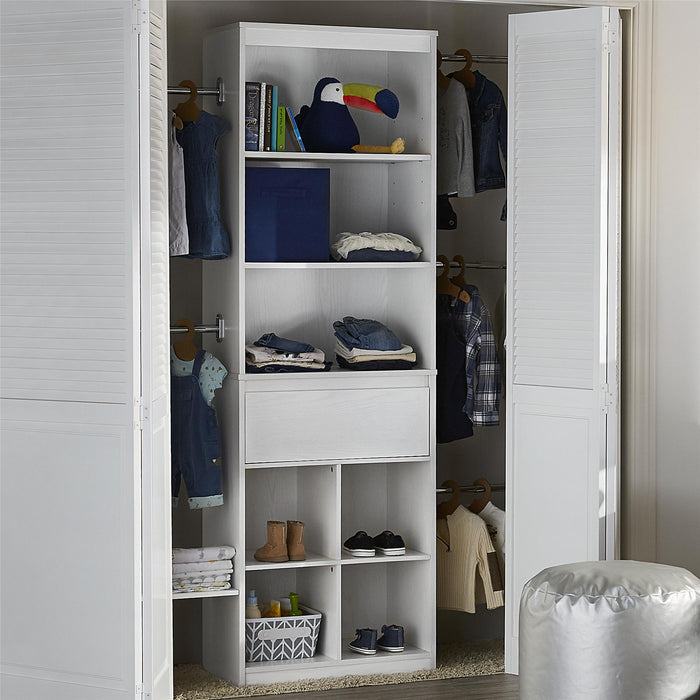 Little Seeds Grow with Me Adjustable Kids Closet Organizer System - White