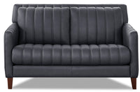 Hydeline Archer Leather Loveseat - Blue