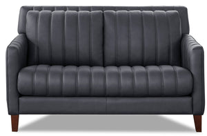 Hydeline Archer Leather Loveseat - Blue