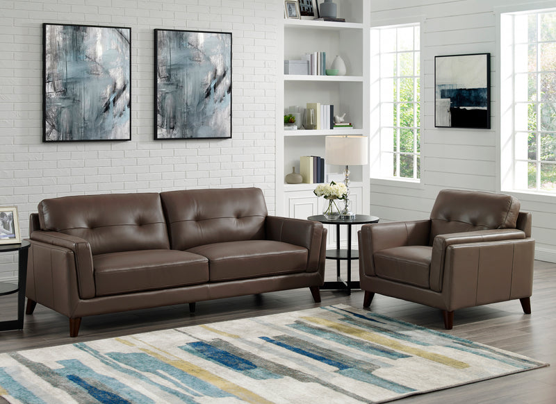 Hydeline Rowan Leather Sofa - Brown