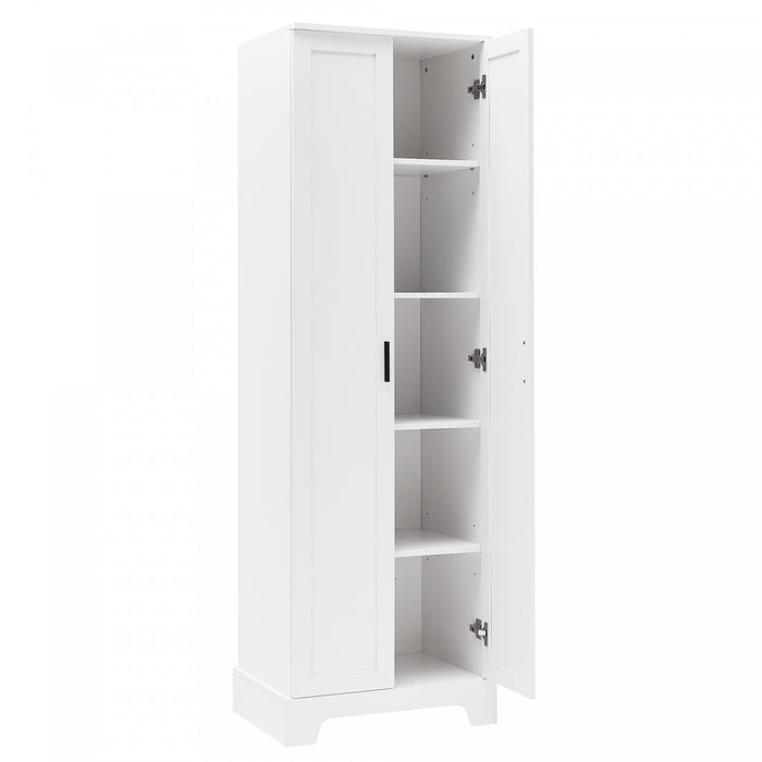 Liam Multi-Functional Storage Cabinet with Doors and Adjustable Shelves,White Accent Cabinet