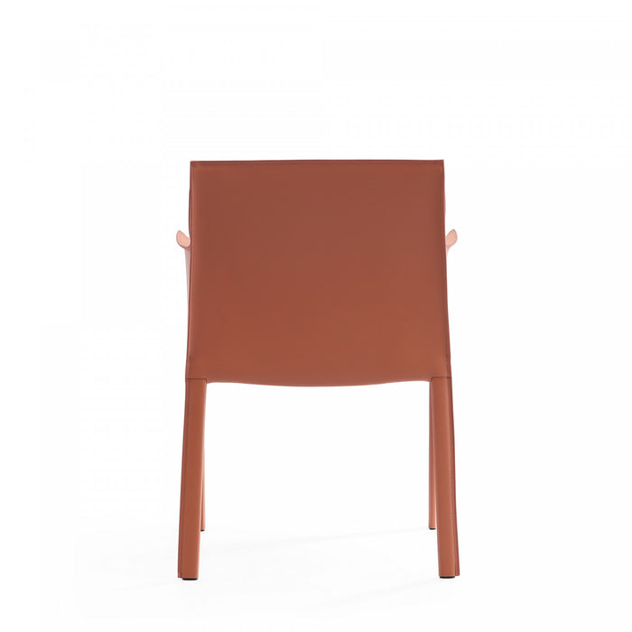 Paris Modern Vegan Leather Side Chair in Clay - Set of 2