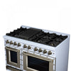 Forno Ambassador 48" Dual Fuel Range, White, 8 Sealed Burners, 6.7 Cu.Ft. Ovens - FFSGS6199-48CPWHT | Cuisiniere double combustible Ambassador de 48 po, blanc, 8 bruleurs scelles, 6,7 pi³ – FFSGS6199-48CPWHT