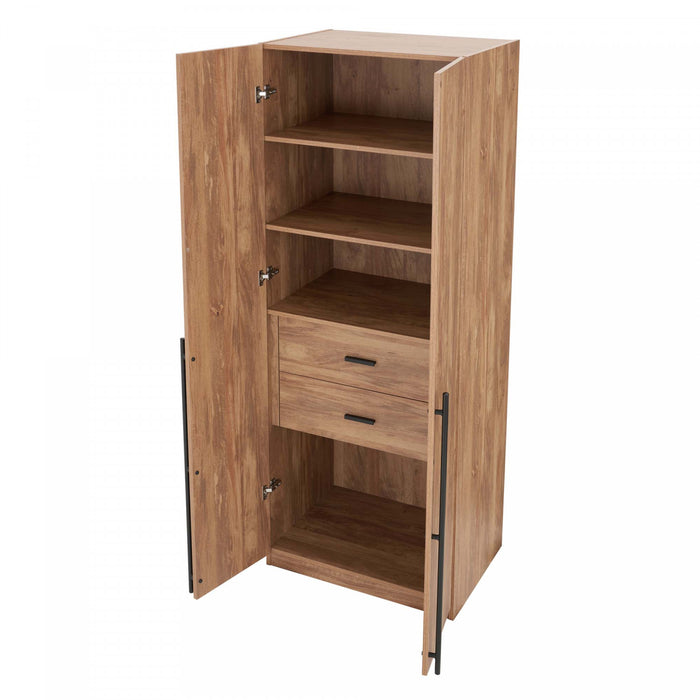 Lee Modern 32\" Wardrobe Closet in Golden Brown - Set of 3 Armoire