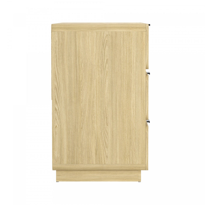 Chrystie Contemporary Modern 2-Piece Dresser and Nightstand in Natural
