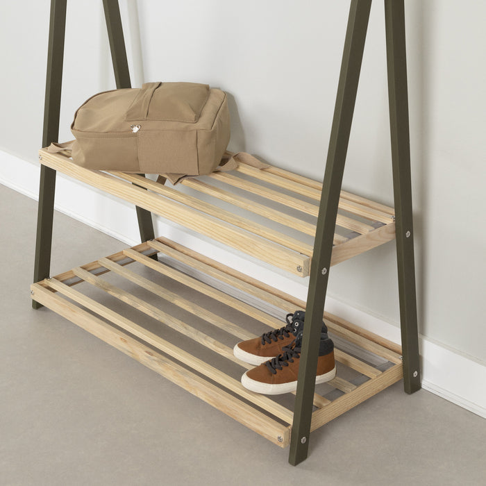 Sweedi Kids Wooden Clothes Rack - Olive Green