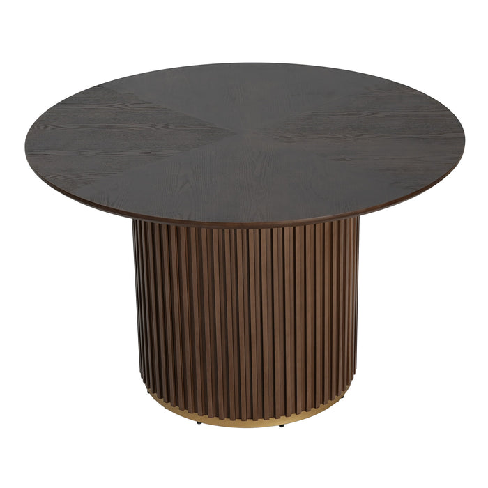 Cove 47.25\" Round Pedestal Dining Table for 4-5 People, Brown