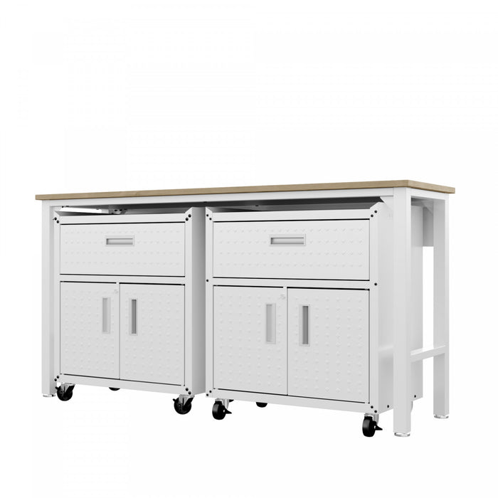 Fortress Modern 3-Piece Garage Set in White Garage Storage