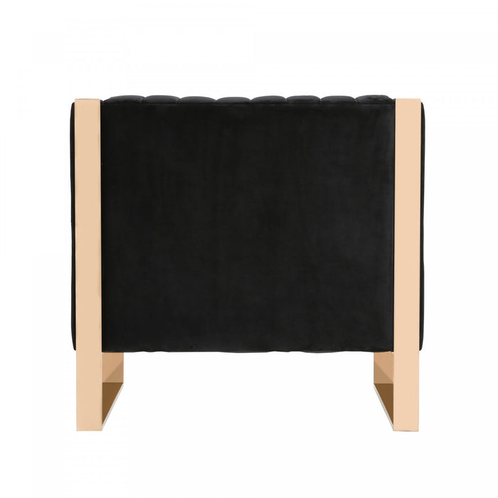 Trillium Mid-Century Modern Velvet Lounge Chair in Black - Set of 2