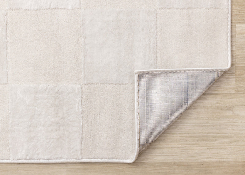 Leonardo White Grey Checkered Area Rug - 6'7\" x 9'6\"