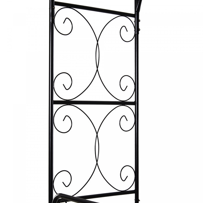 Outsunny 7' Metal Garden Arbor Arch With Scrollwork Doors For Ceremony, Weddings, Party, Backyard, Lawn
