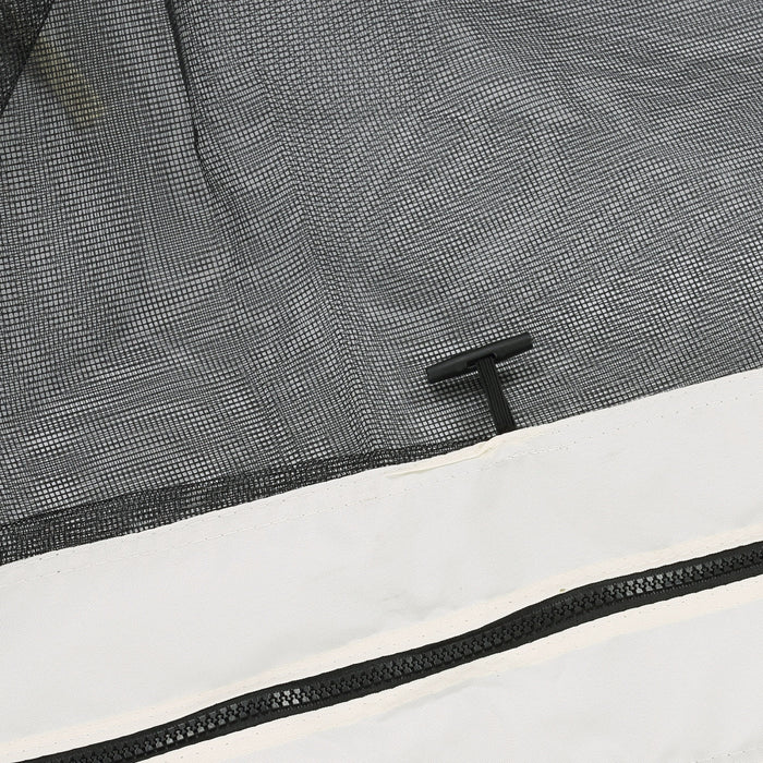 Outsunny Replacement Mosquito Netting For Gazebo 12' X 12' Black Screen Walls For Canopy With Zippers For Parties And Outdoor Activities - Cream White