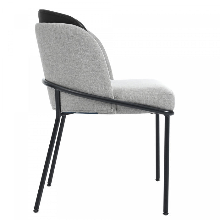 Olivia Set of 2 Modern Dining Chair with Slanted Legs and Adjustable Feet,Black&Gray